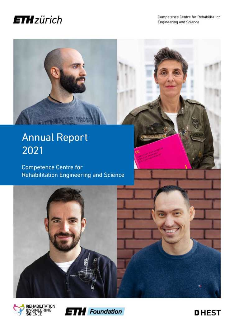 Enlarged view: Cover picture of the RESC Annual Report 2021 shows Portraits of four poeple