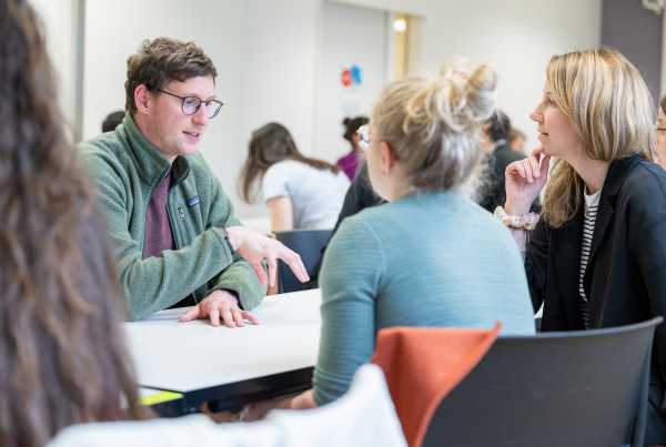 Enlarged view: Discussion round at a workshop